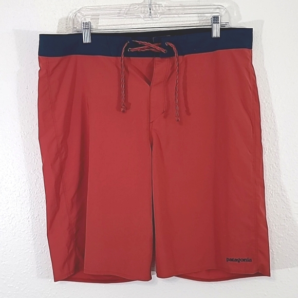 PATAGONIA Men's Hydro Series Boardshorts Red-Orange/Blue, size 36 - Picture 1 of 7